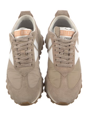 Voile Blanche Suede Colorblock Pattern Athletic Sneakers