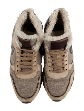 Voile Blanche Printed Fur Trim Sneakers