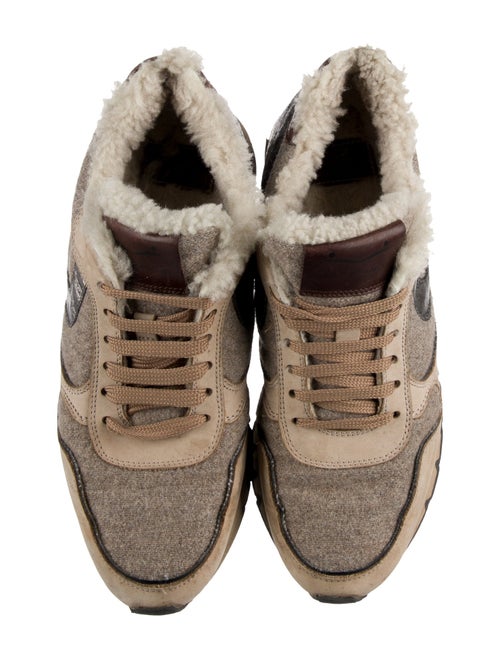 Voile Blanche Printed Fur Trim Sneakers