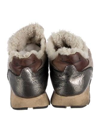 Voile Blanche Printed Fur Trim Sneakers