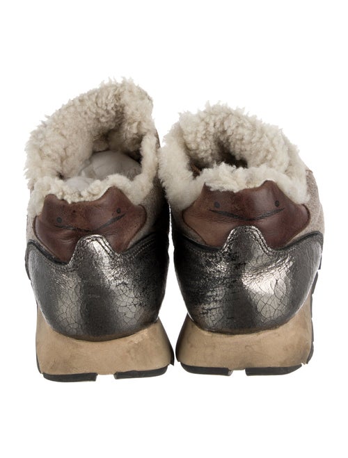 Voile Blanche Printed Fur Trim Sneakers