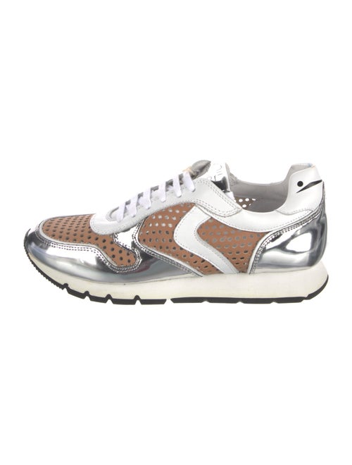 Voile Blanche Leather Colorblock Pattern Sneakers