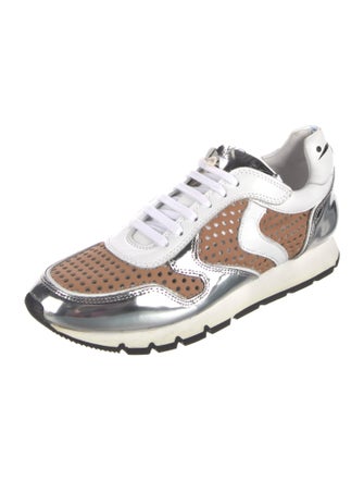Voile Blanche Leather Colorblock Pattern Sneakers