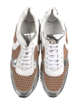 Voile Blanche Leather Colorblock Pattern Sneakers