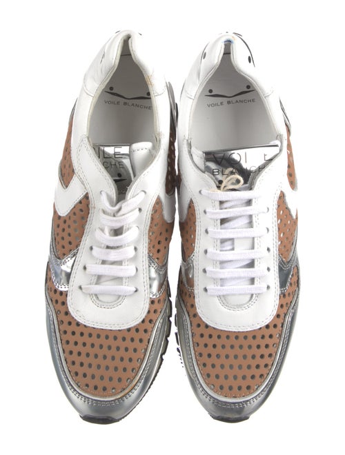 Voile Blanche Leather Colorblock Pattern Sneakers