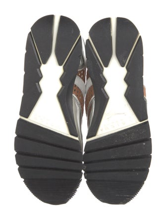 Voile Blanche Leather Colorblock Pattern Sneakers