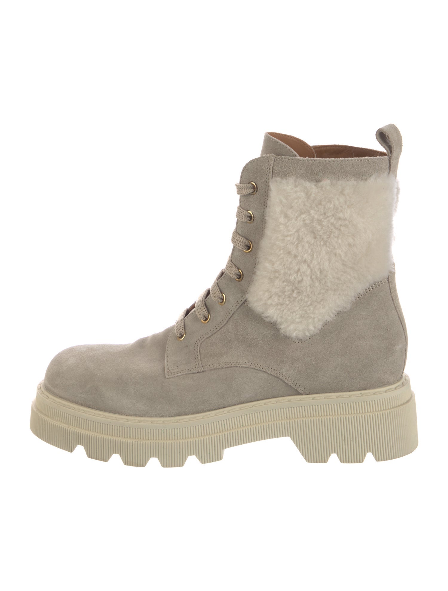 Voile Blanche Suede Combat Boots