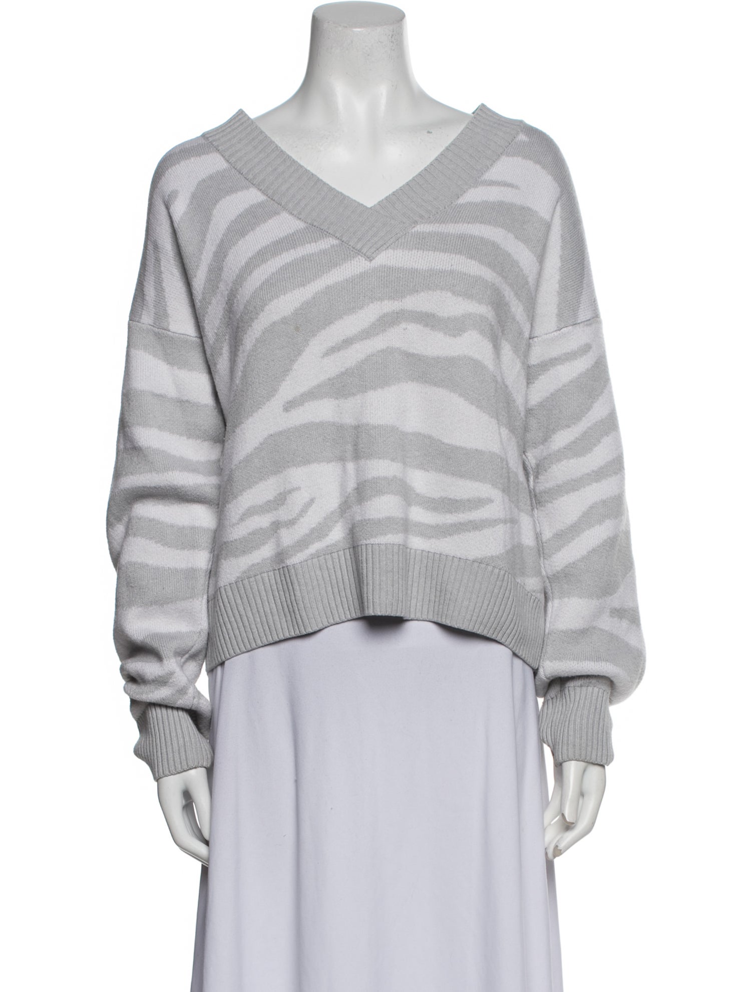 Varley Striped V-Neck Sweater