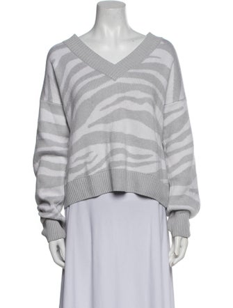 Varley Striped V-Neck Sweater