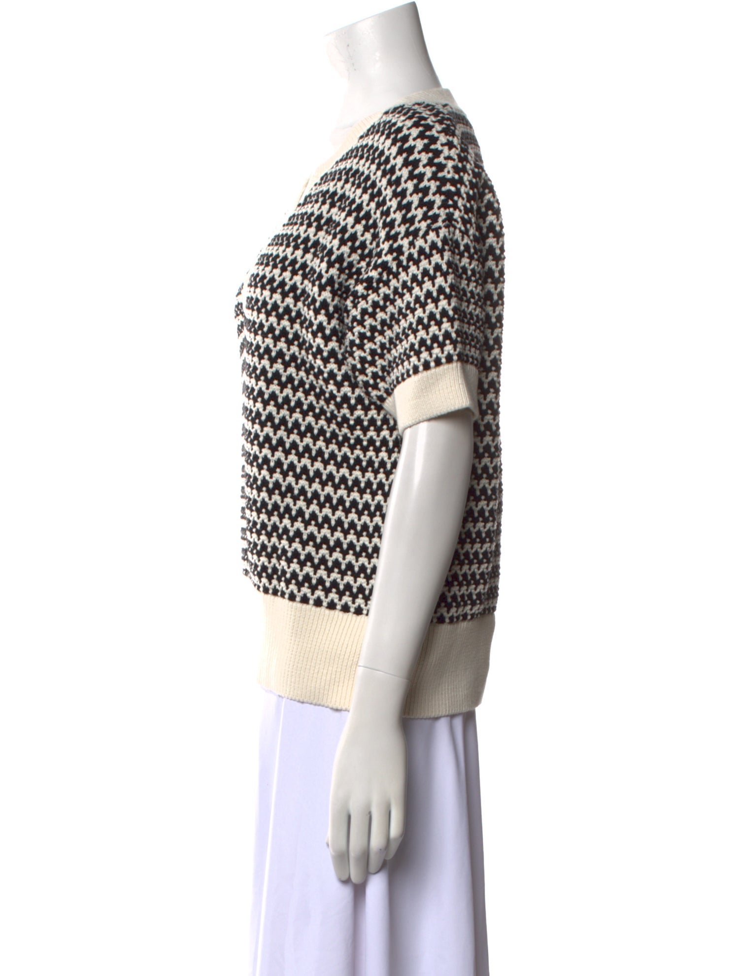 Varley Striped V-Neck Sweater