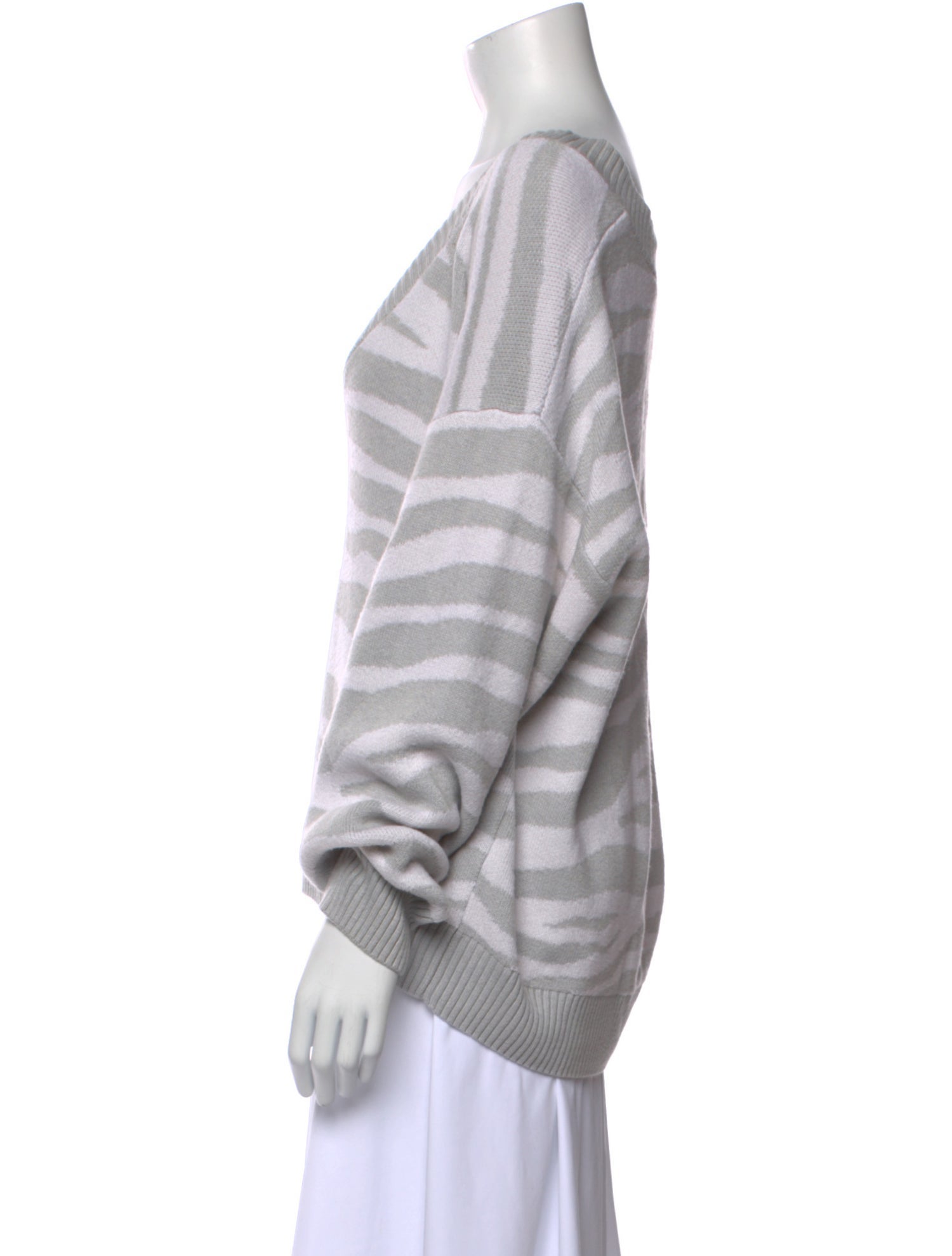 Varley Striped V-Neck Sweater