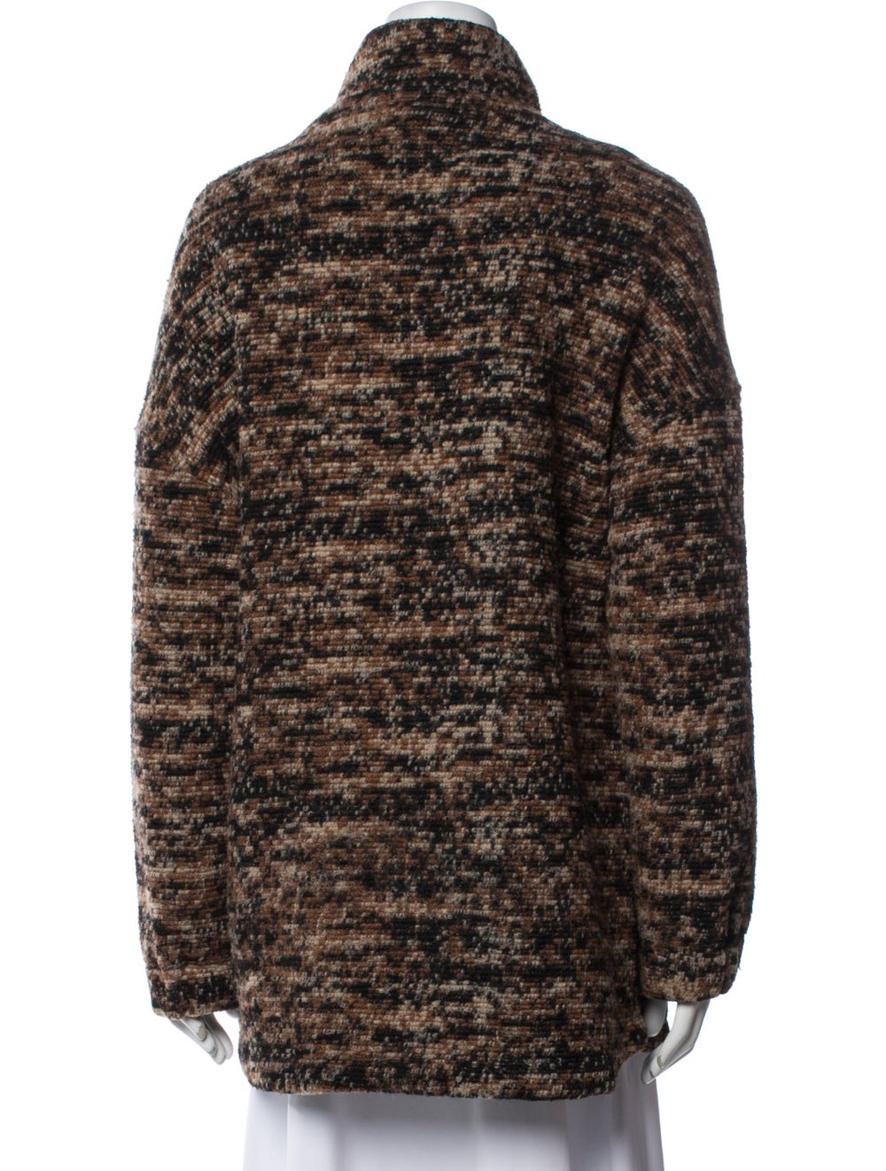 Varley Jacket Brown Tweed Pattern Stand Collar Sl… - image 3