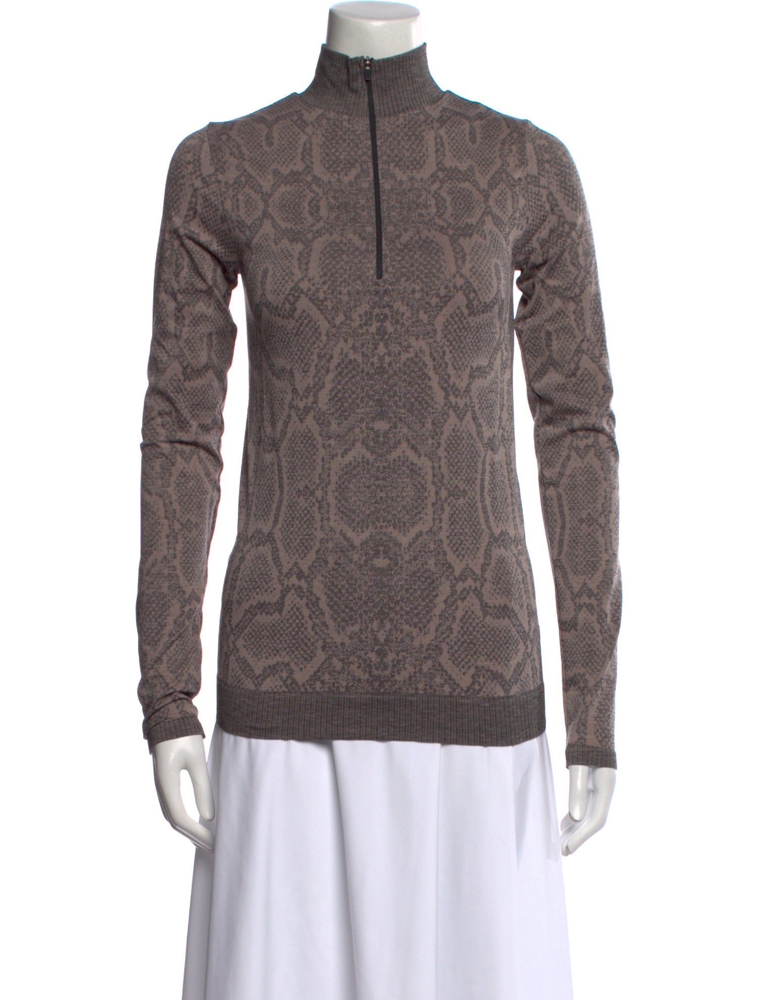 Varley Animal Print Mock Neck Sweater