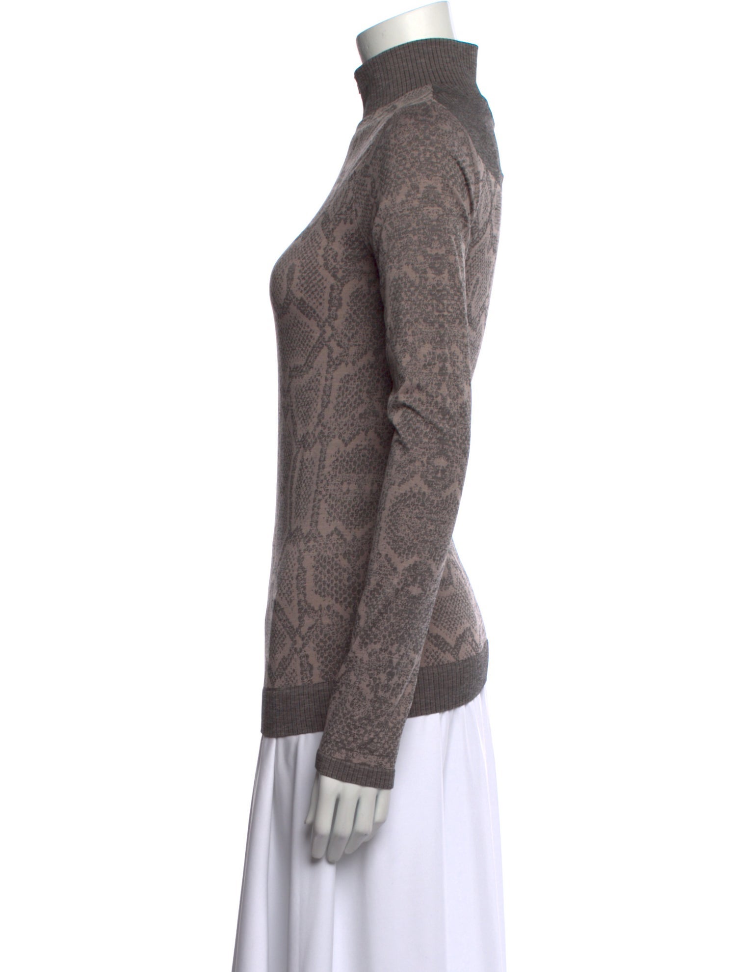 Varley Animal Print Mock Neck Sweater