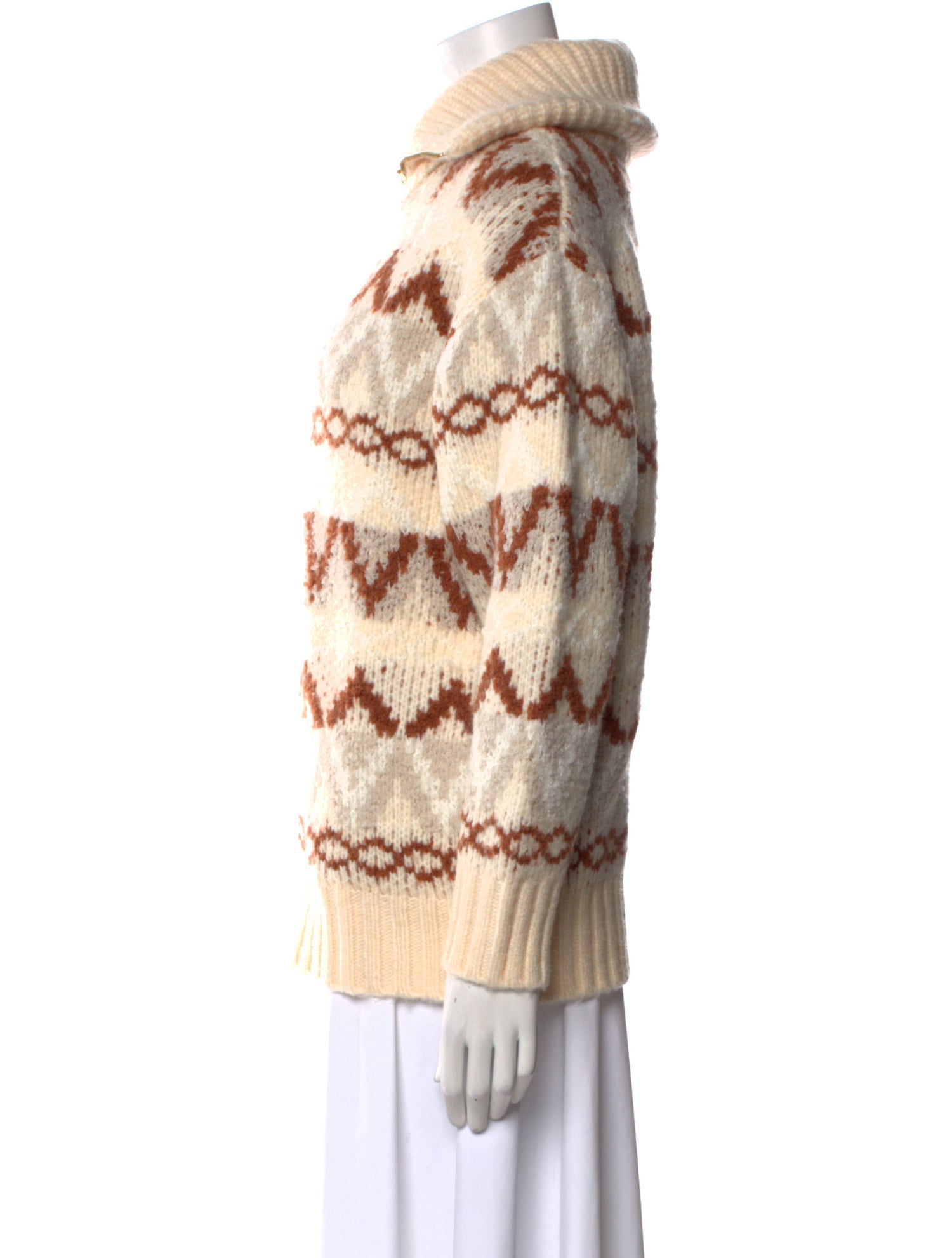 Varley Striped Mock Neck Sweater