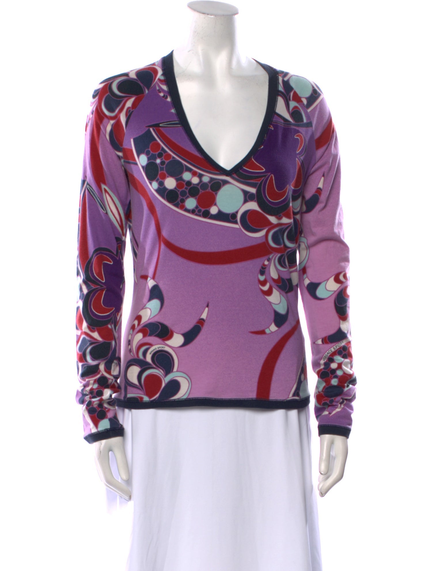 Versace Sport Printed Cowl Neck Sweatshirt