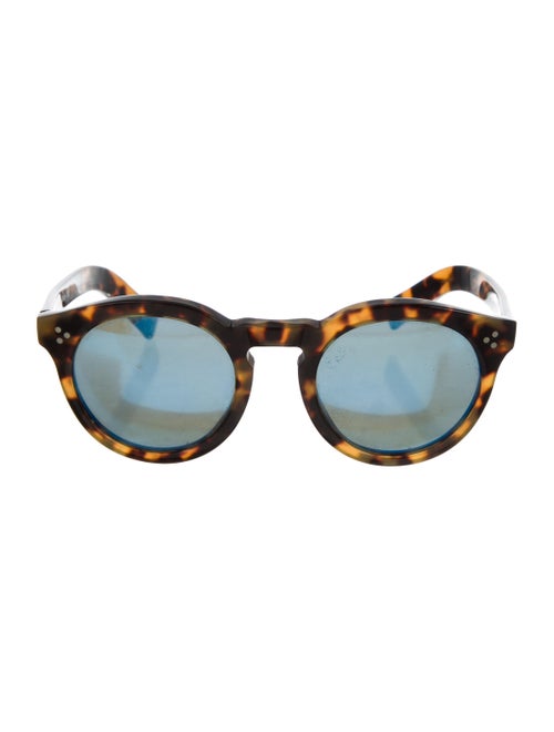 Illesteva Round Mirrored Sunglasses Brown
