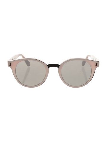 Pre-owned Illesteva Round Mirrored Sunglasses In Pink