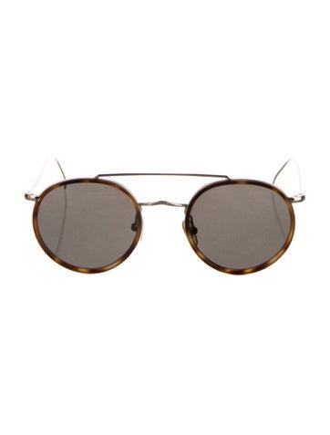Pre-owned Illesteva Round Tinted Sunglasses In Gold