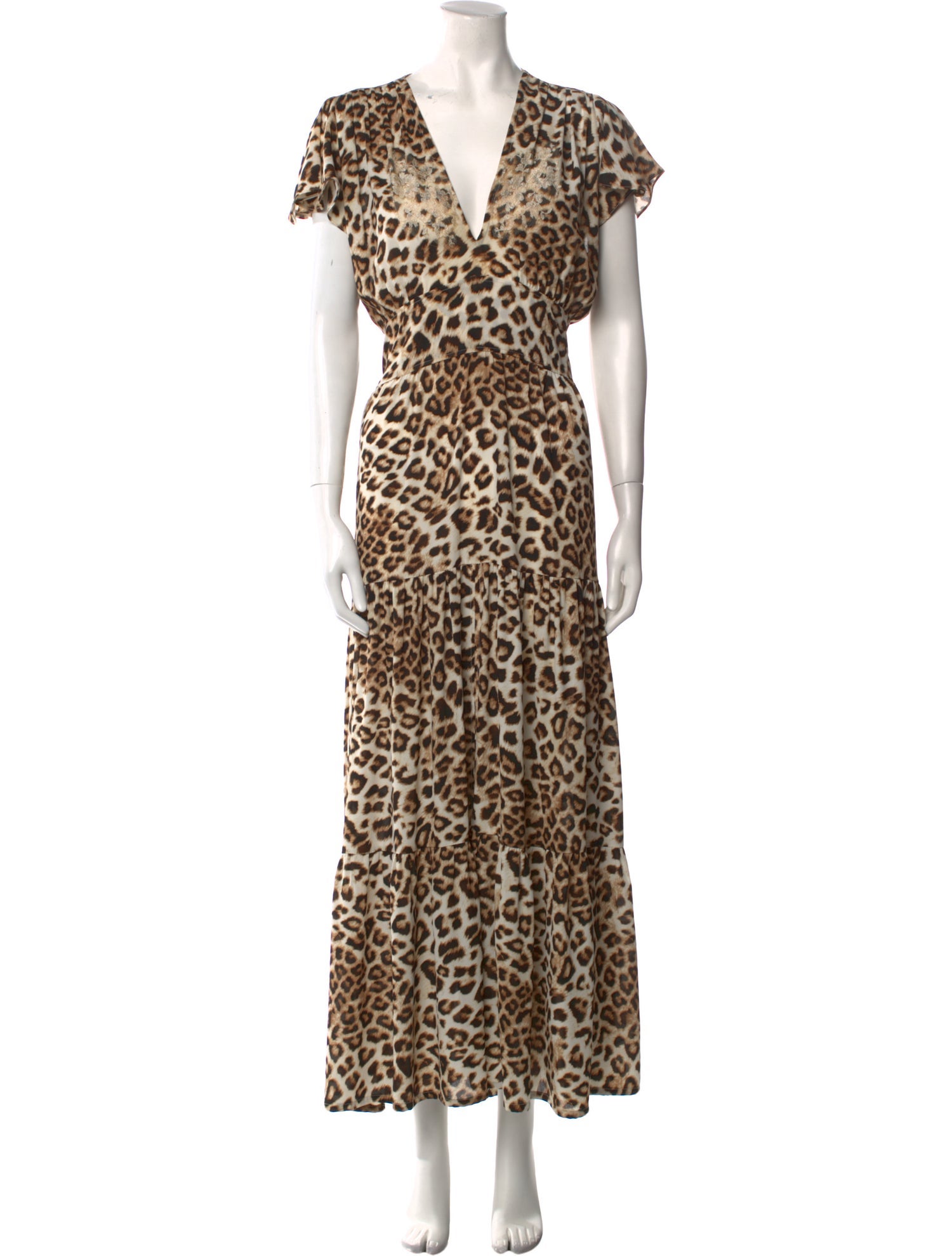 Vanita Rosa Animal Print Long Dress