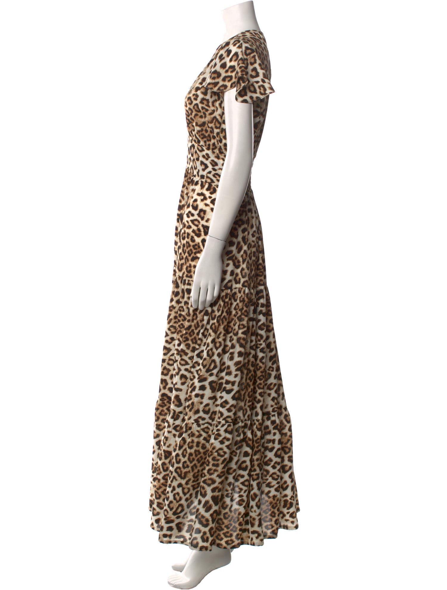 Vanita Rosa Animal Print Long Dress