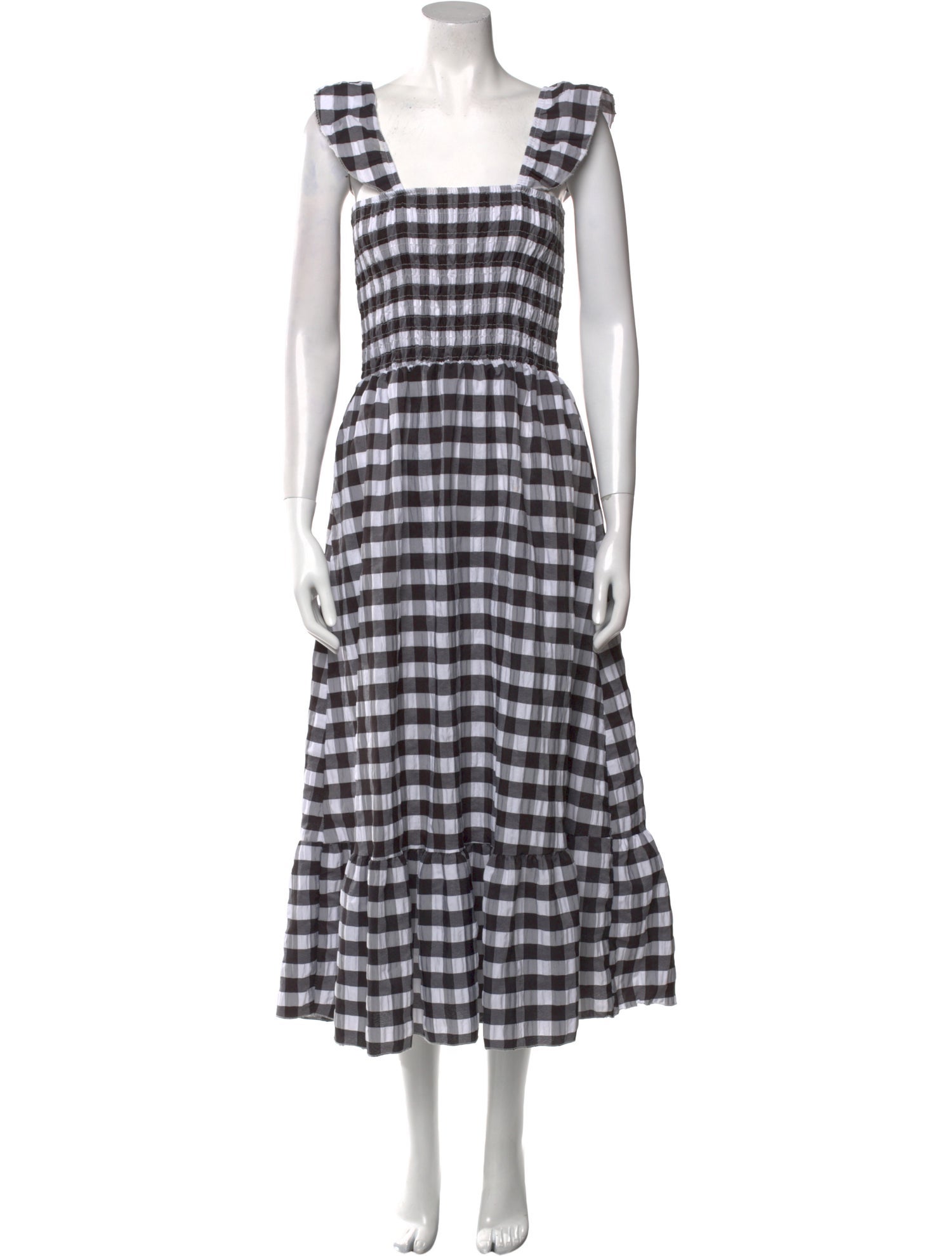 Vanita Rosa Plaid Print Long Dress