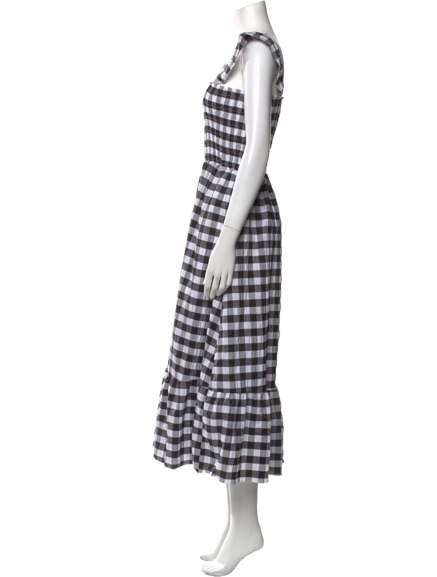 Vanita Rosa Plaid Print Long Dress