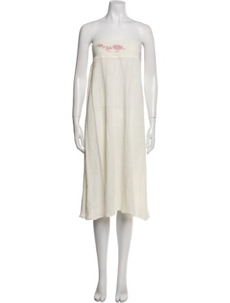 Vanita Rosa Strapless Knee-Length Dress