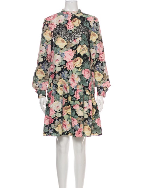 Vivetta Floral Print Mini Dress Black