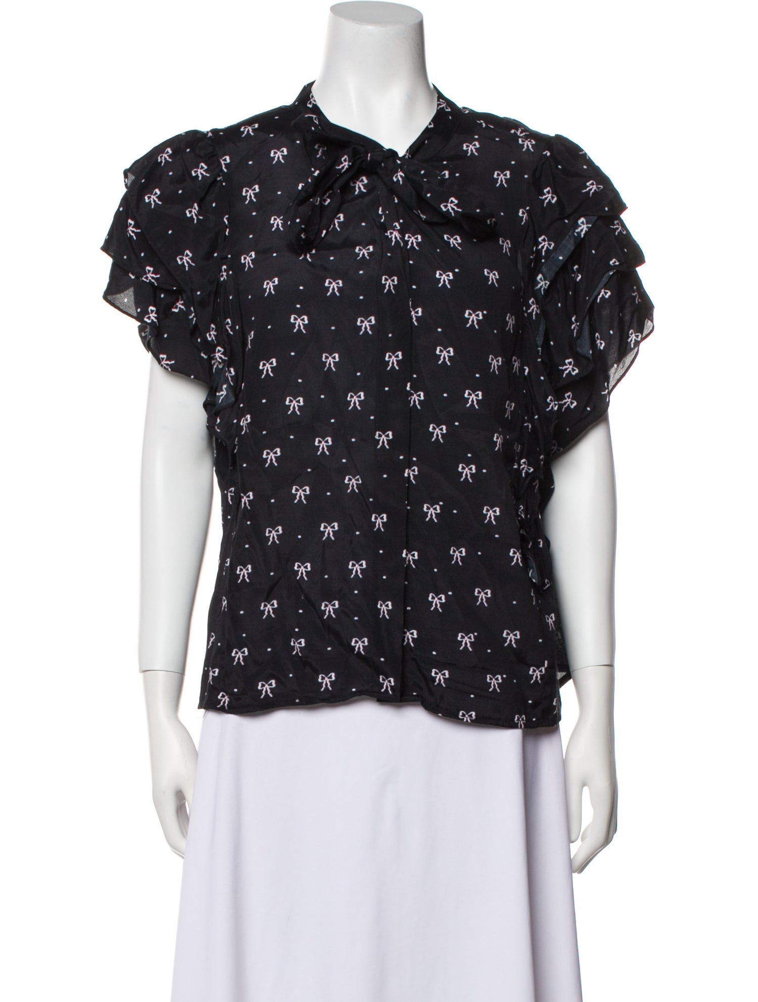 Vivetta Printed Mock Neck Blouse