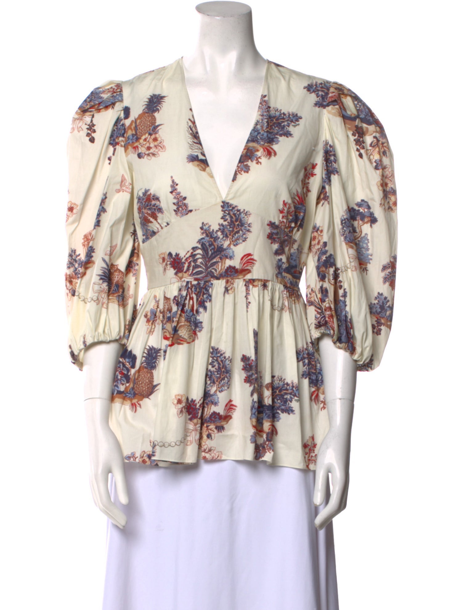 Vivetta Floral Print V-Neck Blouse