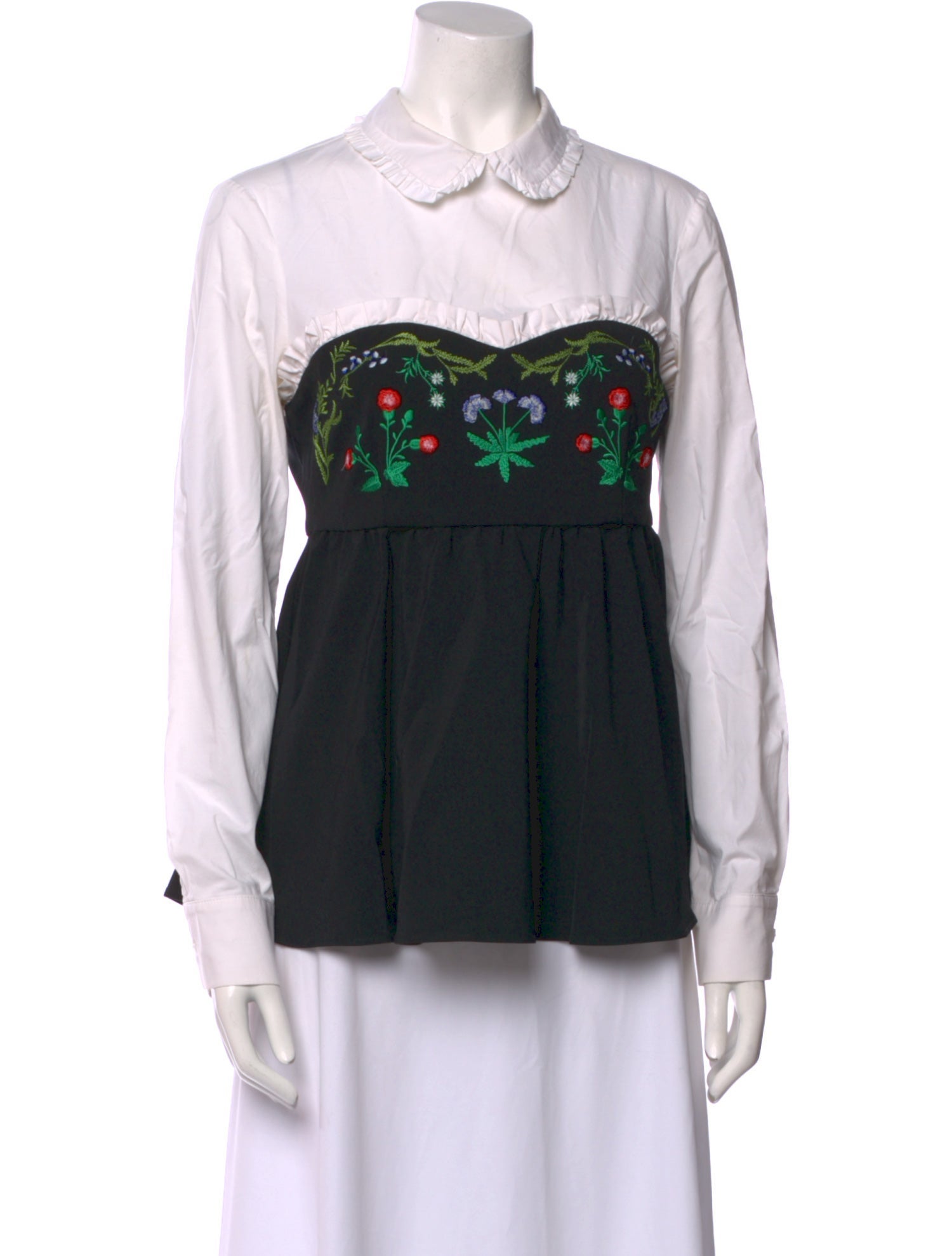 Vivetta Printed Long Sleeve Button-Up Top