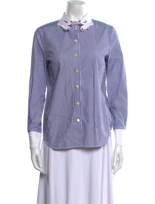 Vivetta Striped Long Sleeve Button-Up Top