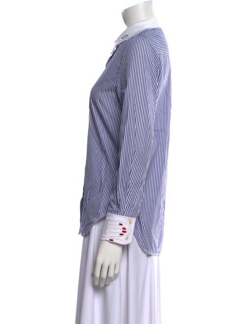 Vivetta Striped Long Sleeve Button-Up Top