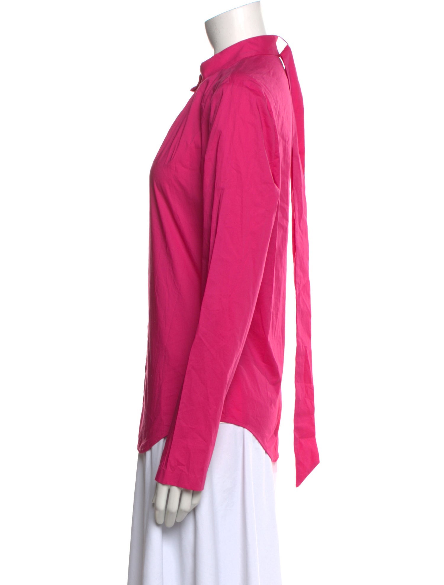 Vivetta Mock Neck Long Sleeve Button-Up Top