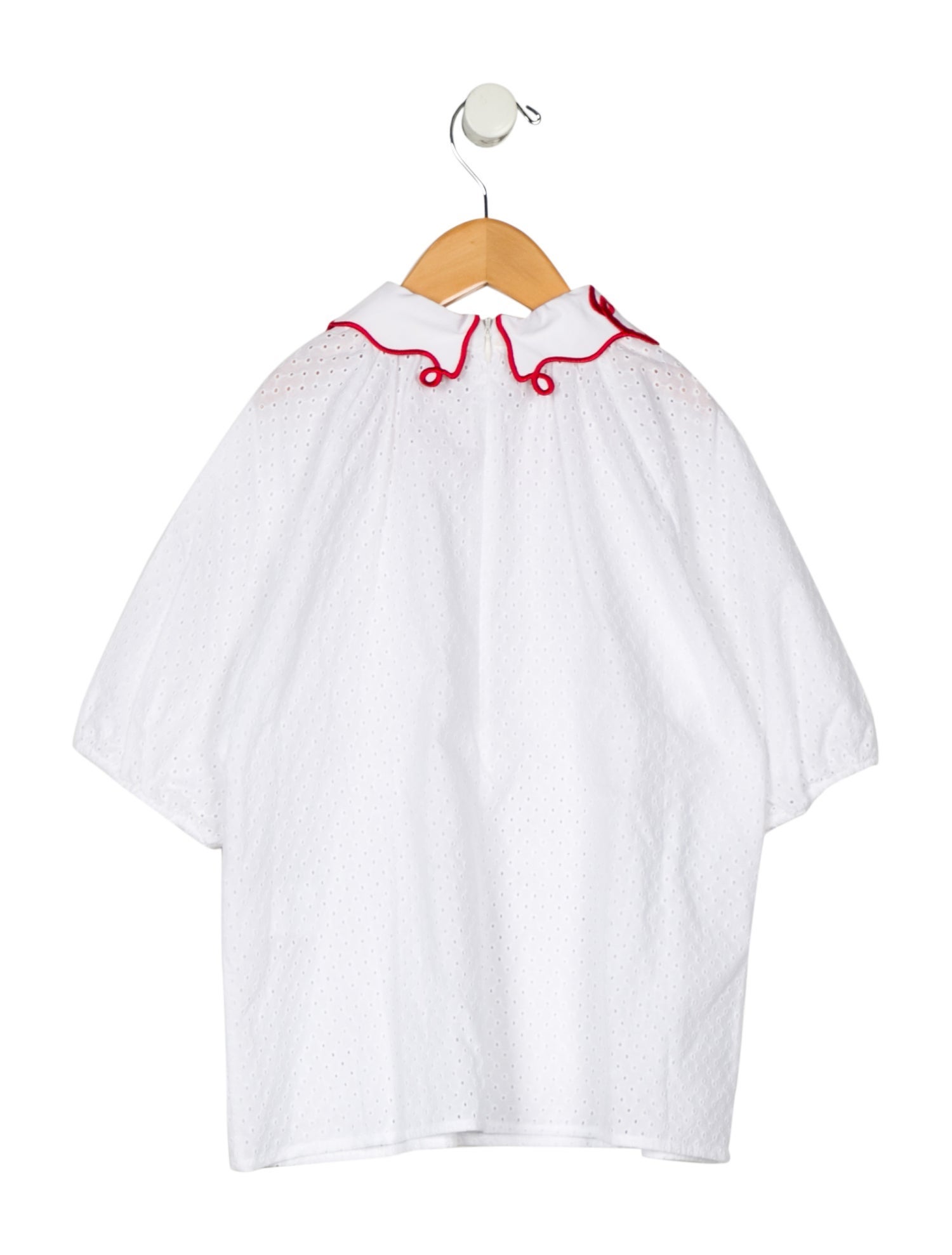 Vivetta Vivetta Girls' Collared Eyelet Top