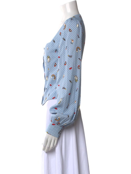 Vivetta Polka Dot Print Square Neckline Crop Top