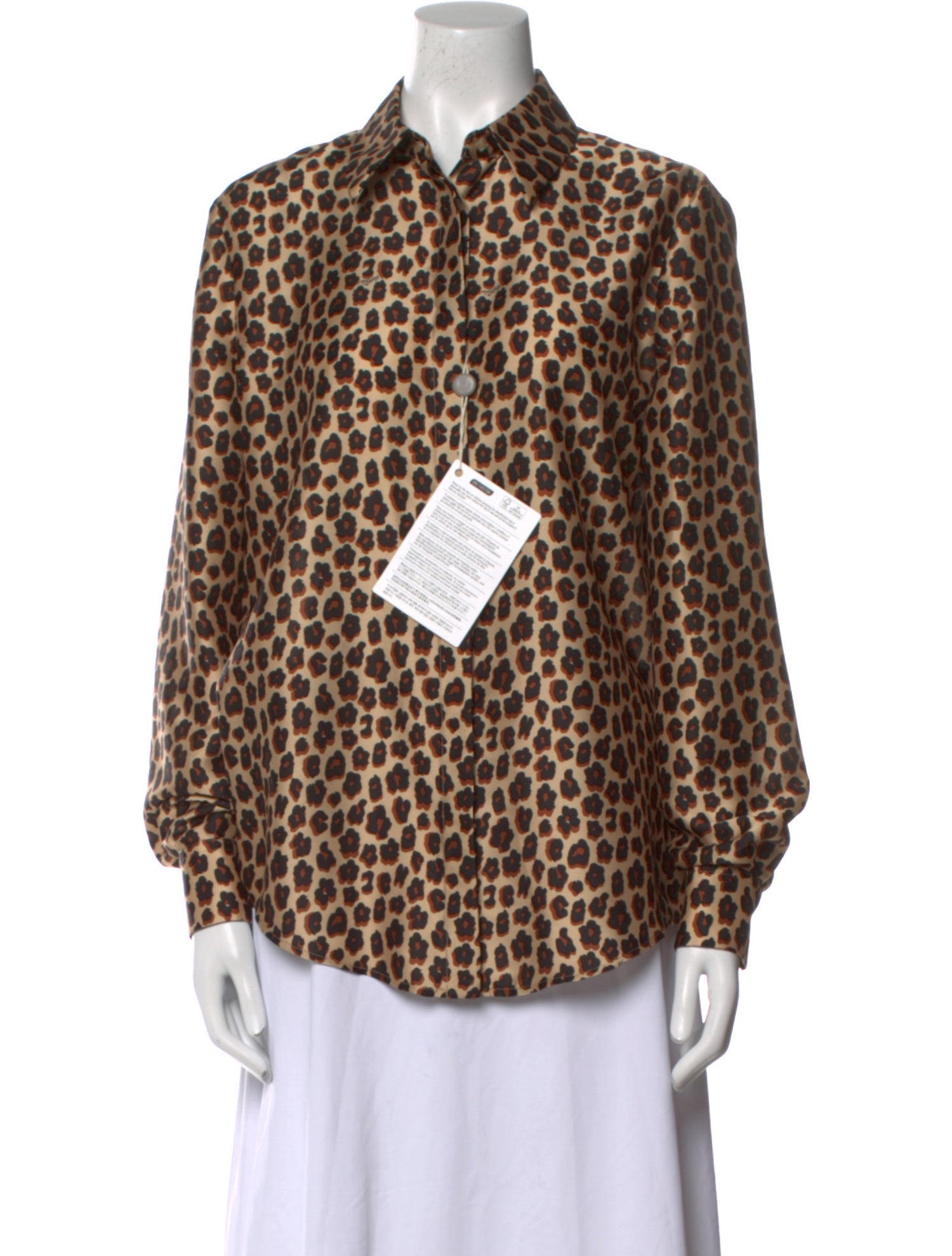 Vivetta Animal Print Long Sleeve Button-Up Top w/ Tags