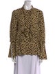 Vivetta Animal Print Mock Neck Blouse