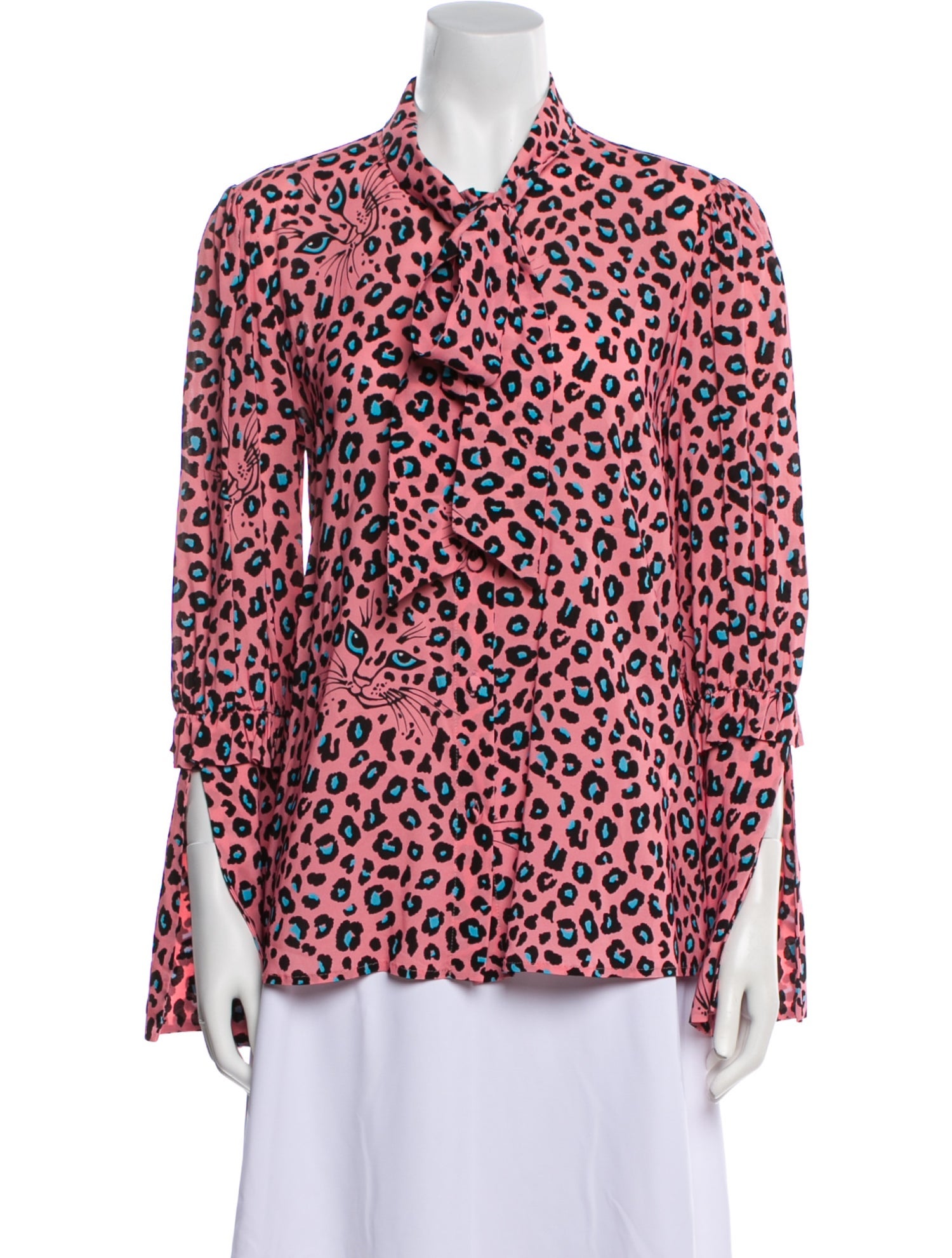 Vivetta Animal Print Long Sleeve Blouse