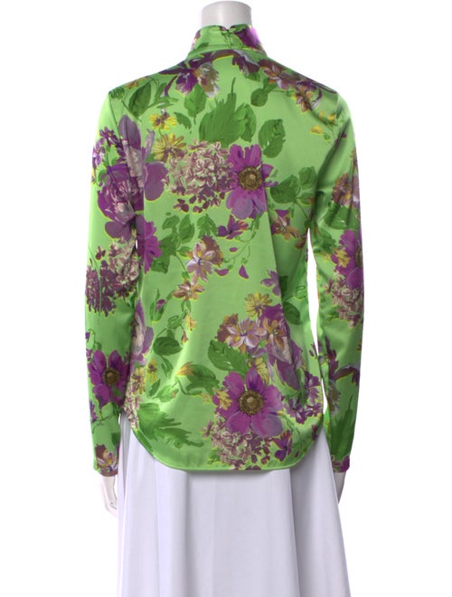 Vivetta Floral Print Tie Neck Button-Up Top