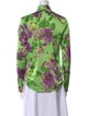Vivetta Floral Print Tie Neck Button-Up Top