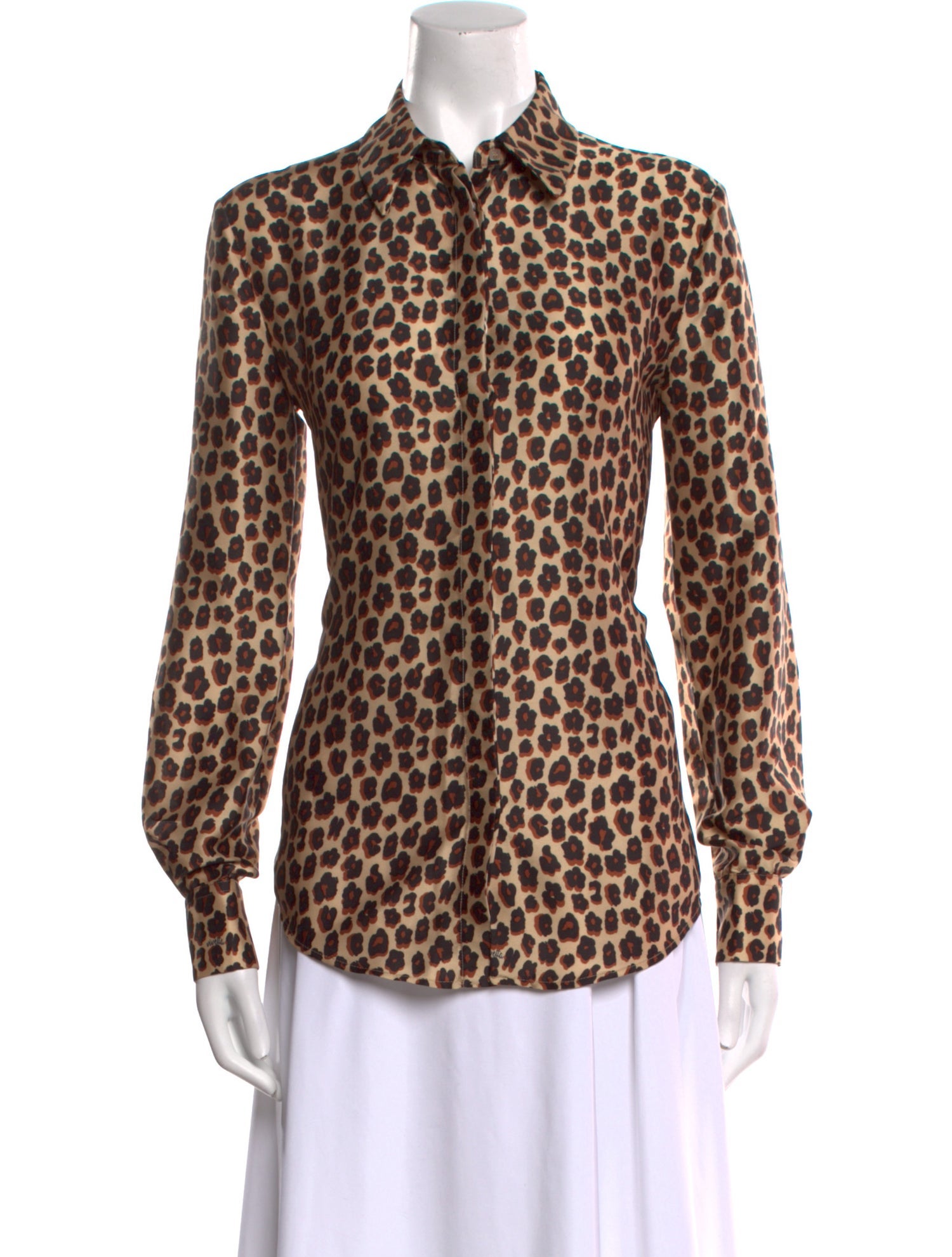 Vivetta Animal Print Long Sleeve Button-Up Top w/ Tags