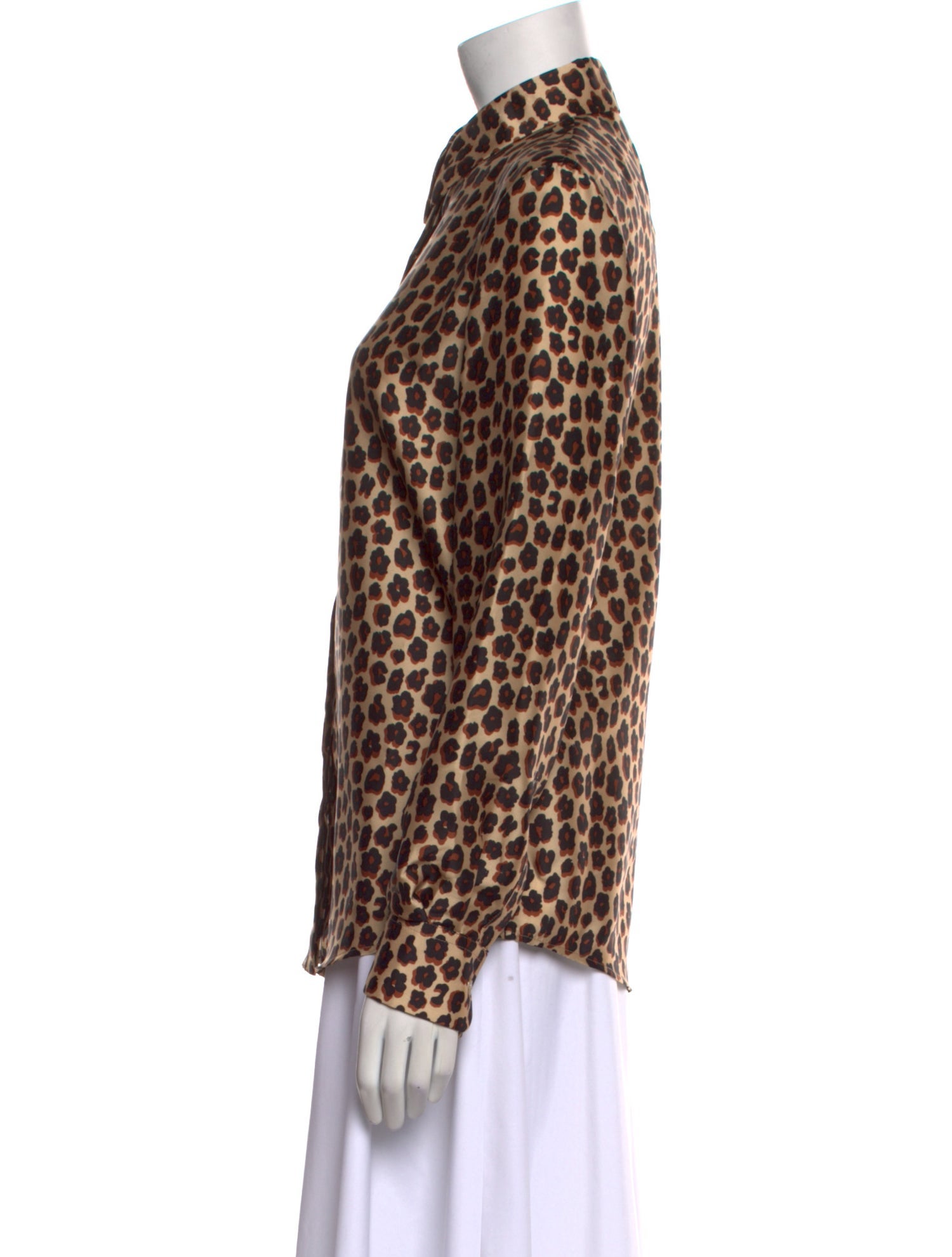 Vivetta Animal Print Long Sleeve Button-Up Top