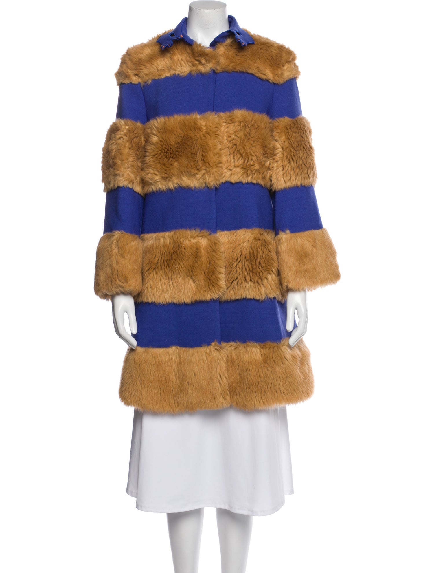 Vivetta Striped Faux Fur Jacket w/ Tags