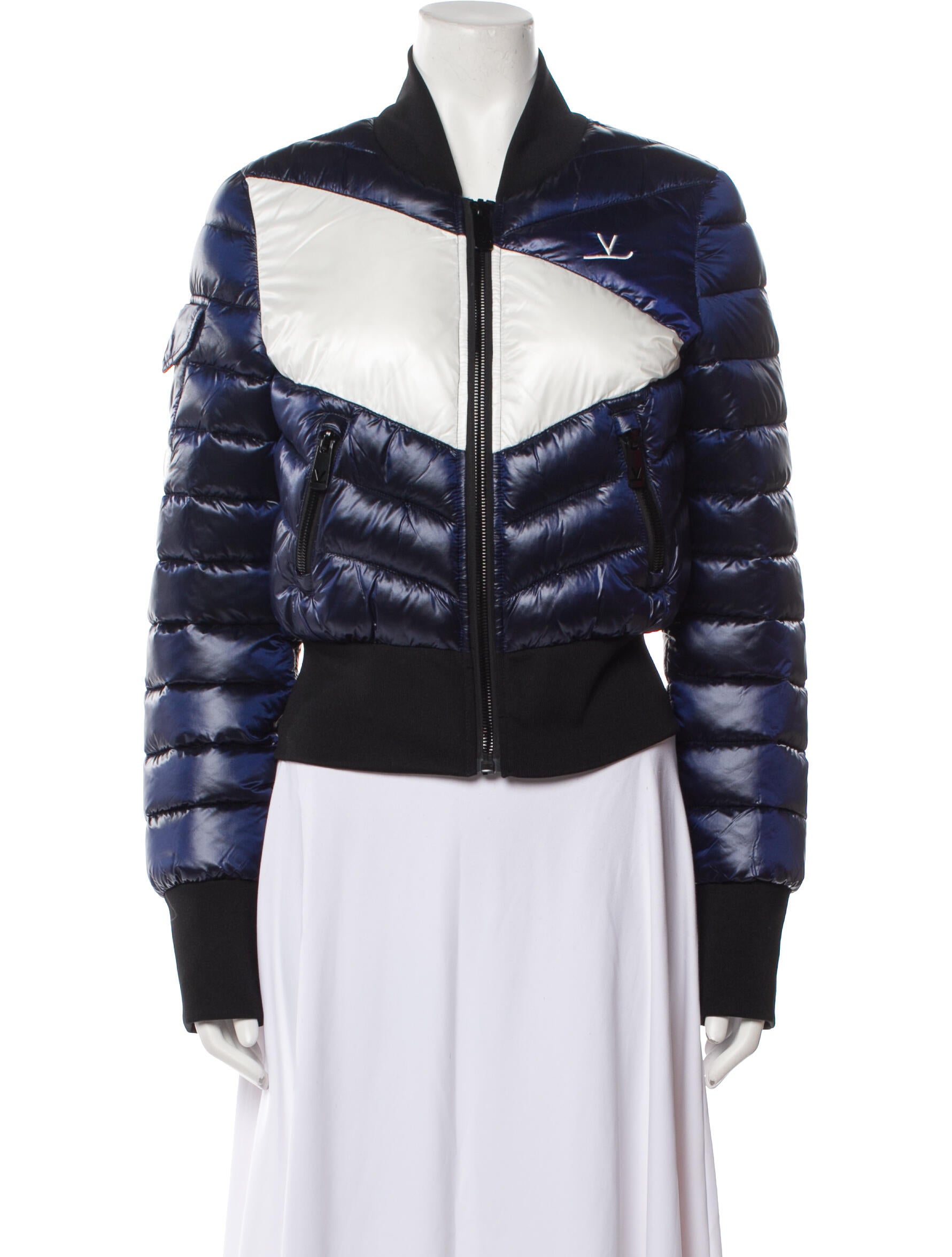 VUARNET Nylon Striped Bomber Jacket