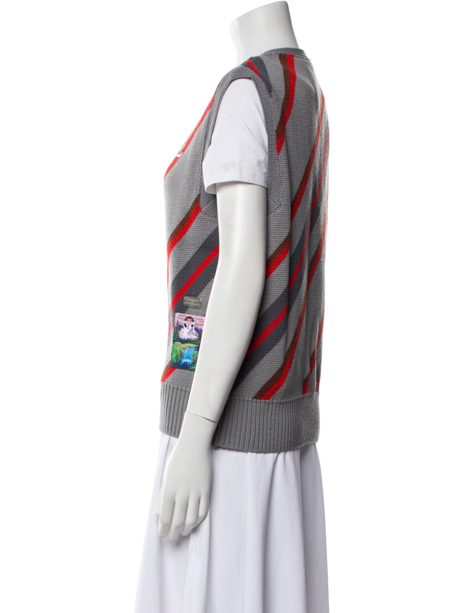 VUARNET Wool Striped Vest w/ Tags
