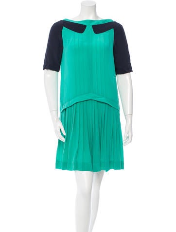 Victoria, Victoria Beckham Silk Two-Tone Dress