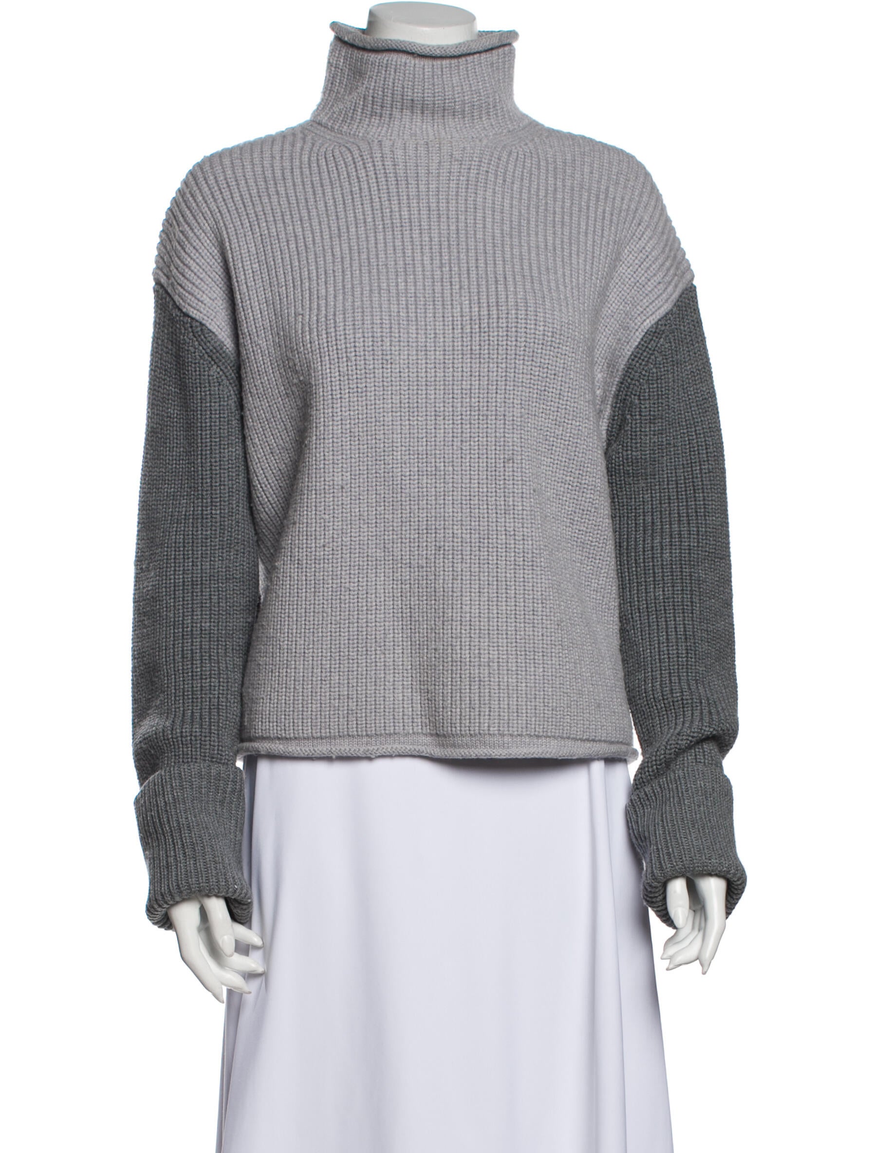 Victoria Victoria Beckham Wool Colorblock Pattern Sweater