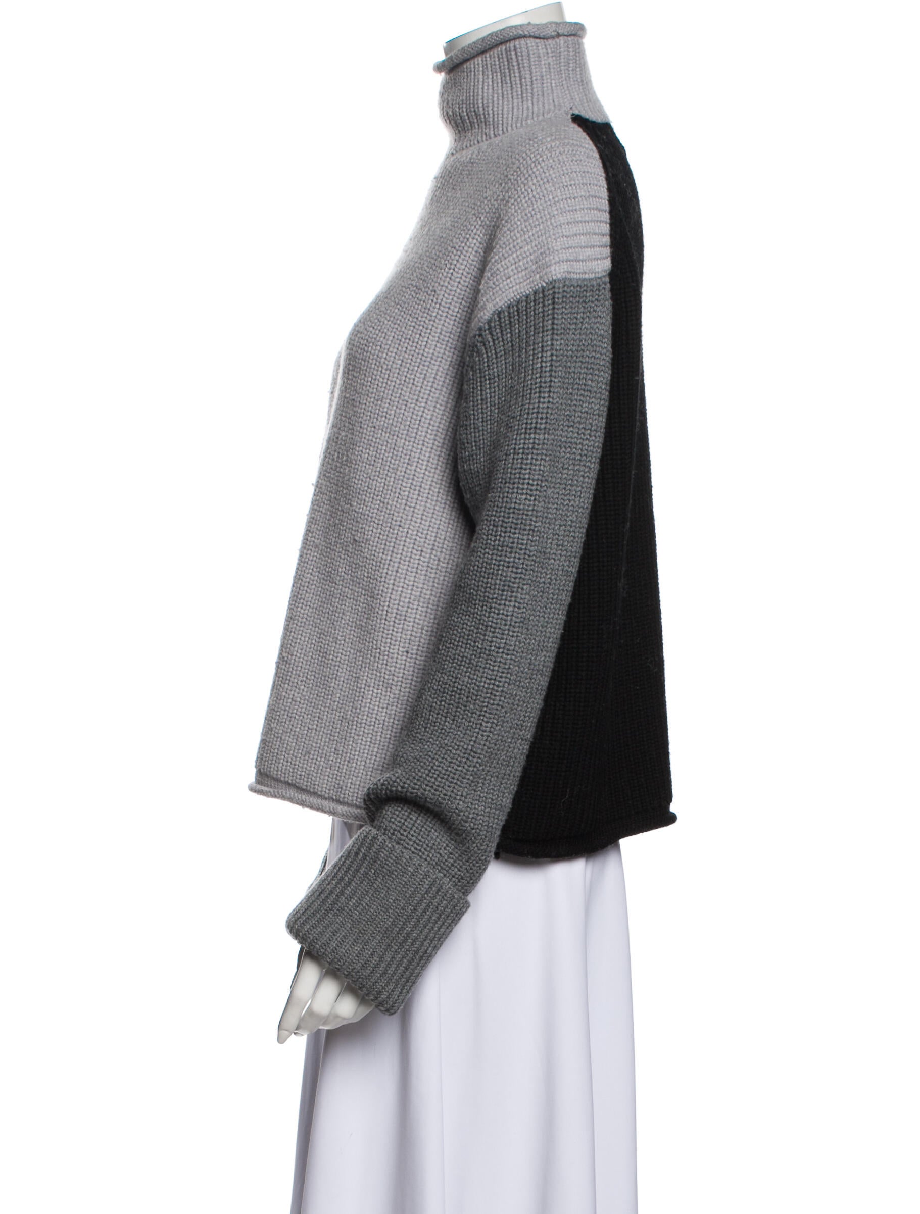 Victoria Victoria Beckham Wool Colorblock Pattern Sweater